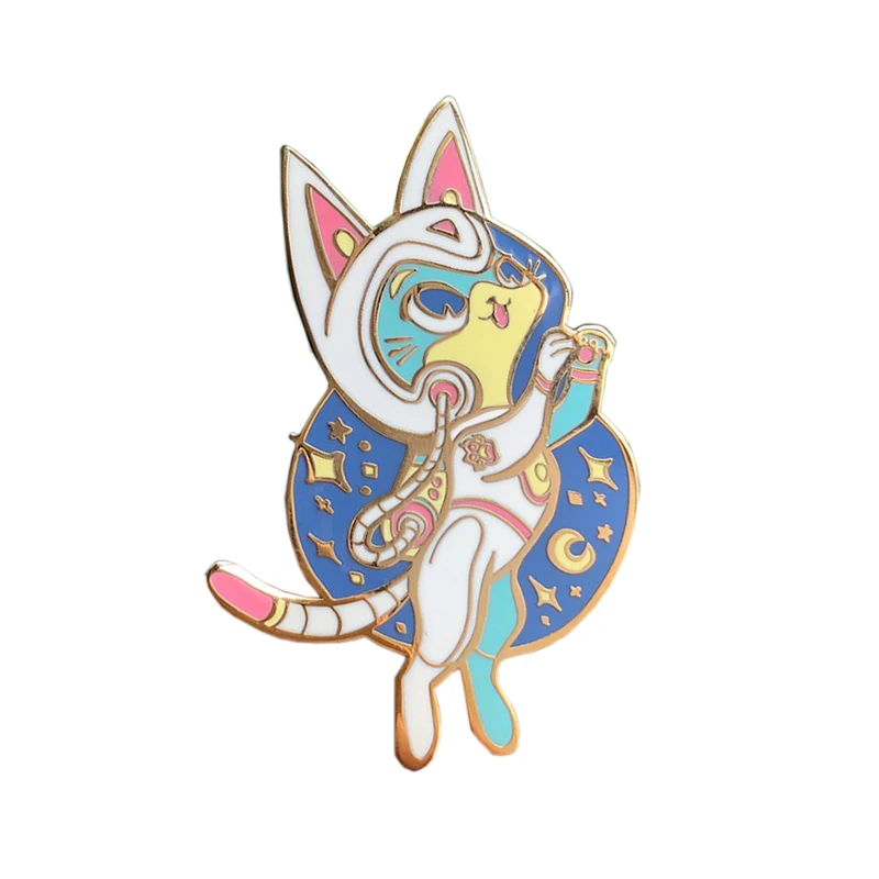 

Space Pins Maker Cartoon Rabbit Fly To Space Hard Enamel Brooch For Girls Backpack Space Fans Collection Gift