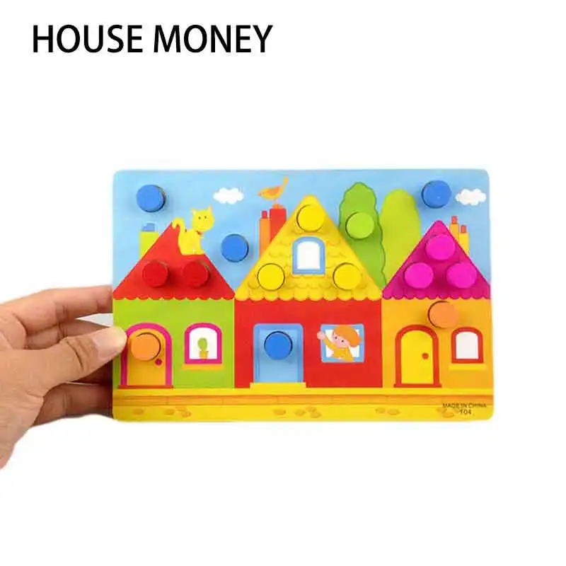 Доска гриб ногтей Цвет познания парная головоломка деревянная игрушка для