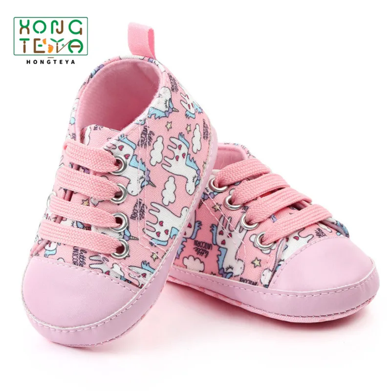 Туфли детские с принтом единорога милые мокасины для новорожденных Спортивная