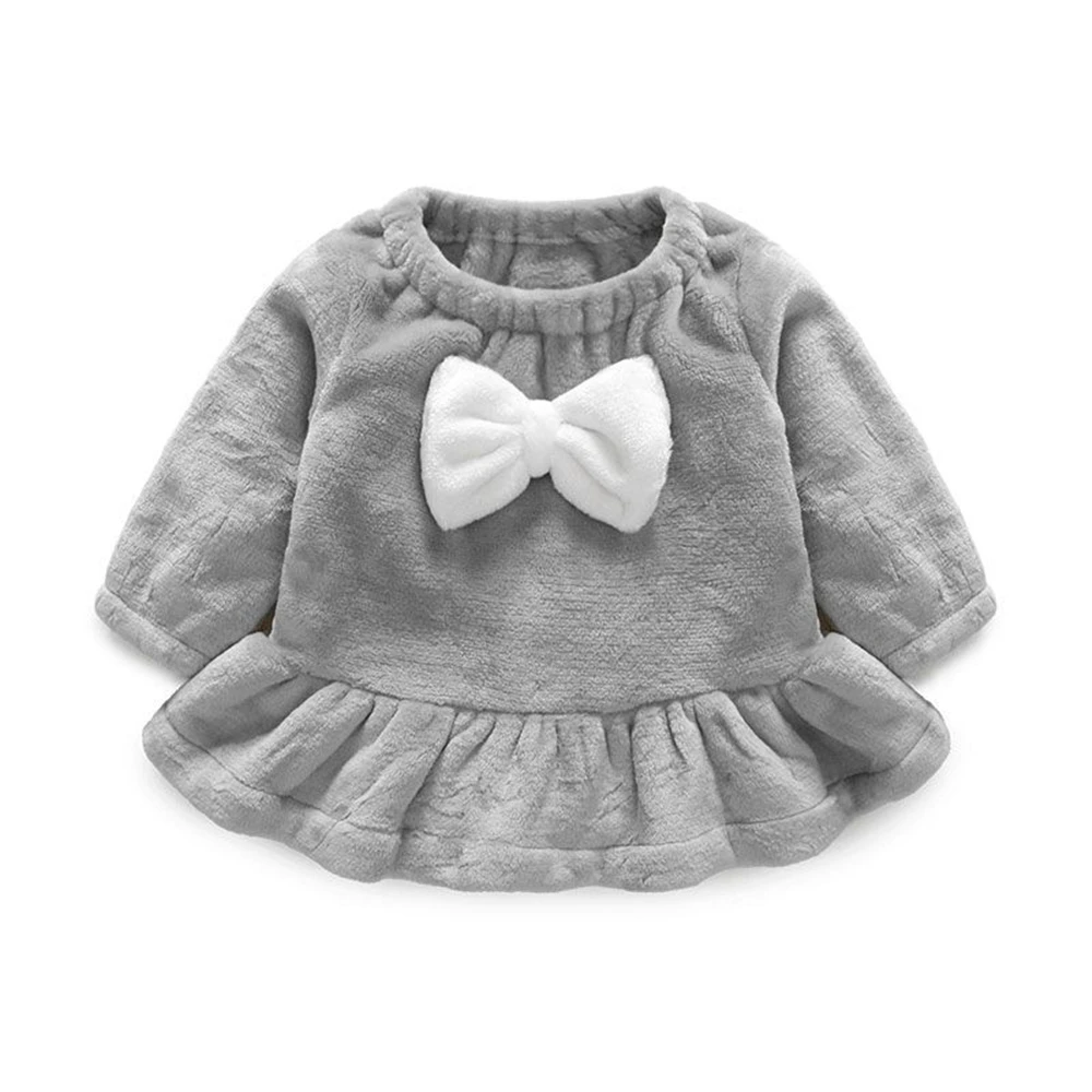 

2021 New Spring Long Sleeve Lovely Baby Girls Clothes Solid Bow Pretty Party Clothes Vestido Newborn Toddler Kids Casual Outfits