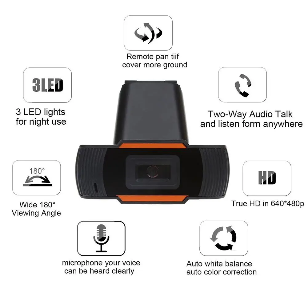 Мини 1080P веб камера USB высокой четкости Встроенный стерео цифровой микрофон видео