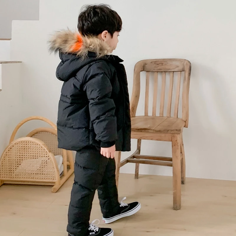 Детский пуховой комбинезон с длинным рукавом капюшоном|Пальто и парки| |