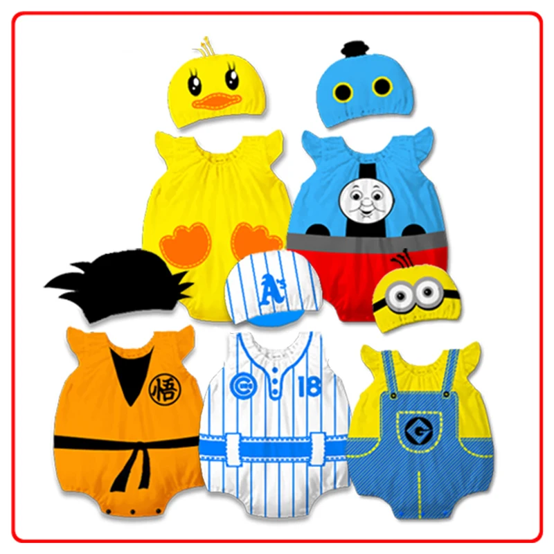 

Cartoon bag fart clothing baby children's clothing one-piece short-sleeved jumpsuit spring and summer short climbing triangle cl