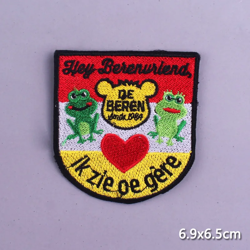 Oeteldonk Гладильные Аппликации мультфильм лягушка карнавал для Нидерландов вышивка