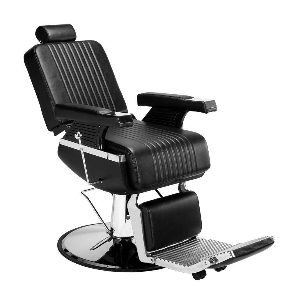 

Men's High-End Hairdressing Reclining Chair Barber Haircut Chair Rotatable and Liftable Put Down Easy Wiped Black[US-Stock]