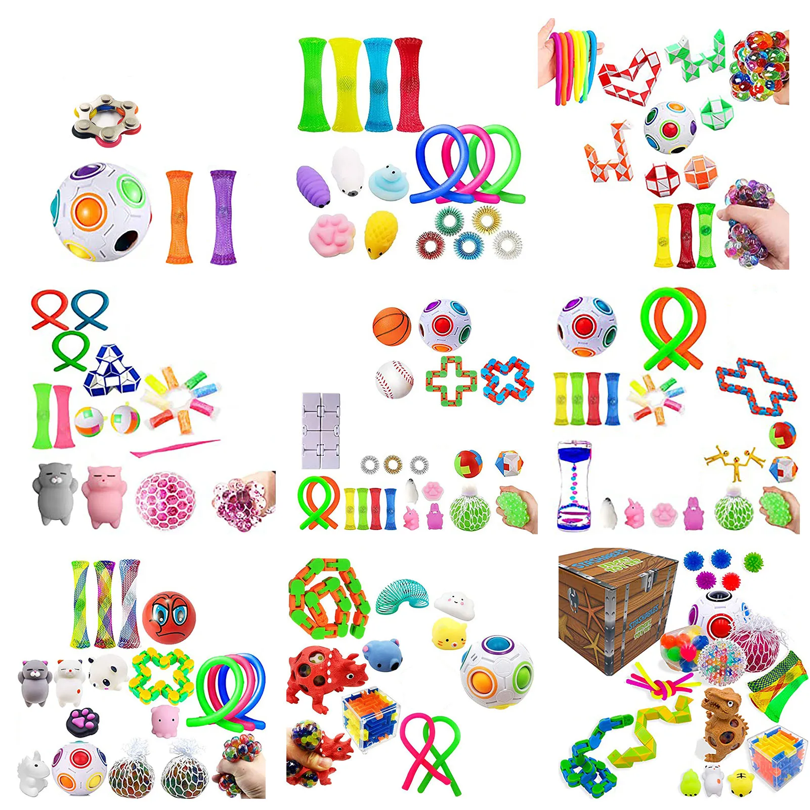 

Игрушки-антистресс, набор игрушек-антистресс, тянущиеся струны, сетчатые мраморные рельефные игрушки для взрослых и детей, игрушка для снят...