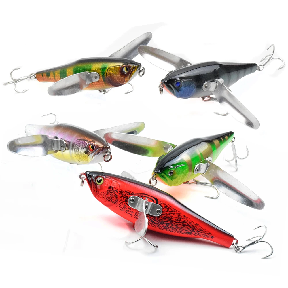 

5/2/1pcs 120MM 34G Hard Popper Fishing Lures Tackle Stainless Steel Wings Pike Perch Floating