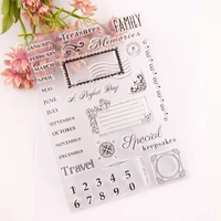 calendar and numbers clear stamps silicone seal for diy scrapbooking card rubber stamps making photo album crafts decor stamps