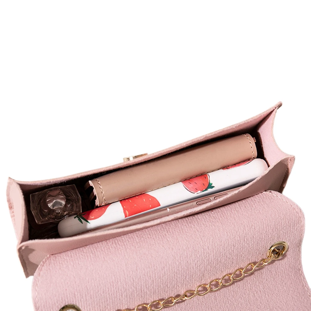 

Classic Fashion Shoulder Bags for Women Girls Pink Chain Small Square Bag PU Leather Shoulder Messenger Bag Purse Tote