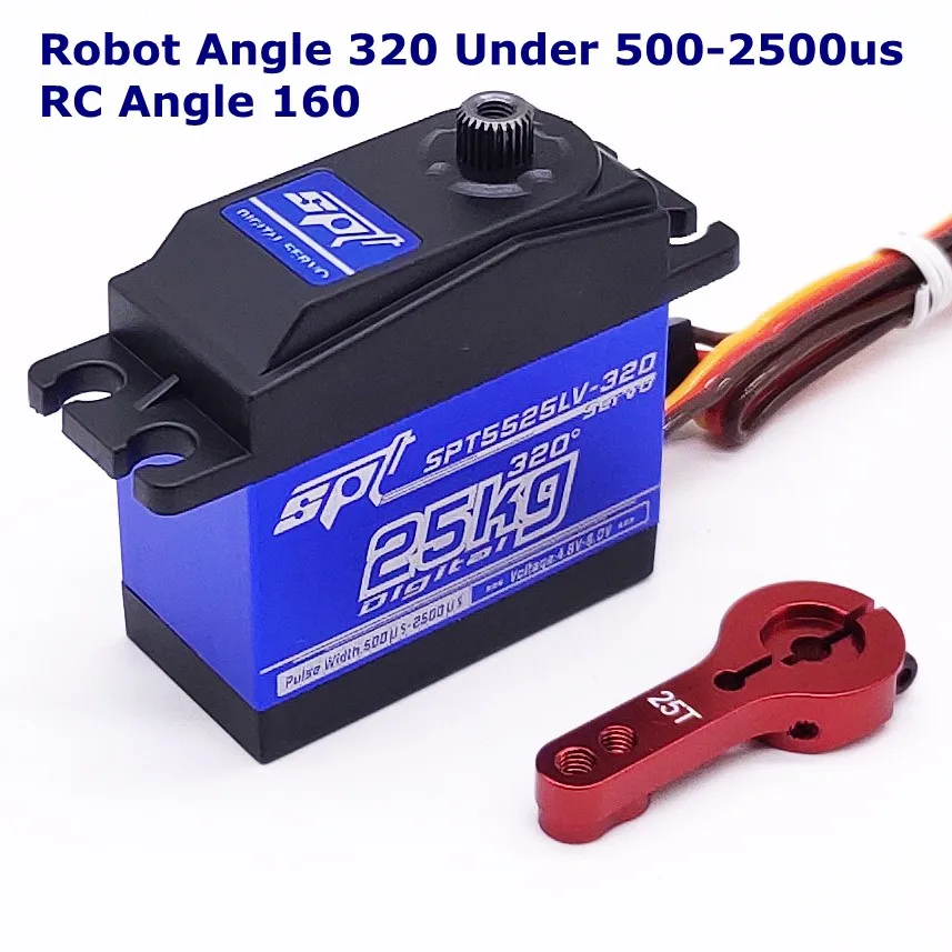 25kg Angle 320 SPT5425LV 25 кг большой крутящий момент цифровой стандартный сервопривод водонепроницаемый для 1:8 1:10 RC автомобиль альпинист самолет металлический чехол - Цвет: 25kg Angle 320