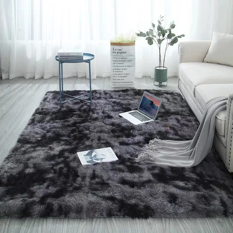 

Thick silk wool carpet tie-dye printing rug living room study mat bedside bedroom carpet warm and comfortable carpet alfombra