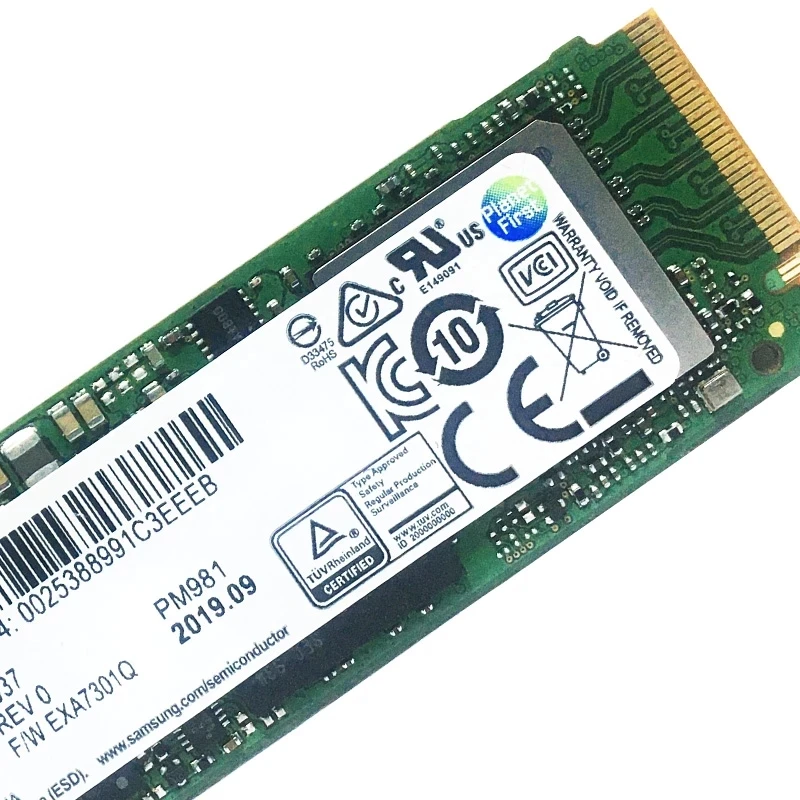 , SAMSUNG, PM981 SSD M.2 256  512 1     M2 NVMe PCIe 3, 0x4 NVMe  disco duro TLC