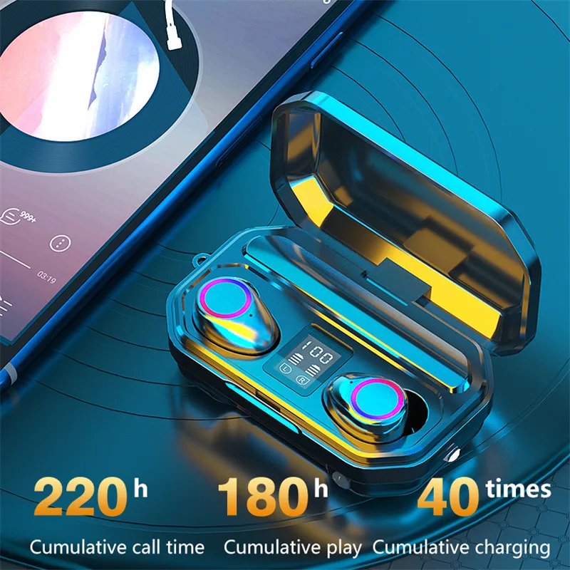 

9D Noise Cancelling Wireless Headphones Bluetooth Sport Earphone Bluetooth 3300mah Touch Control Headphones Bluetooth Waterproof