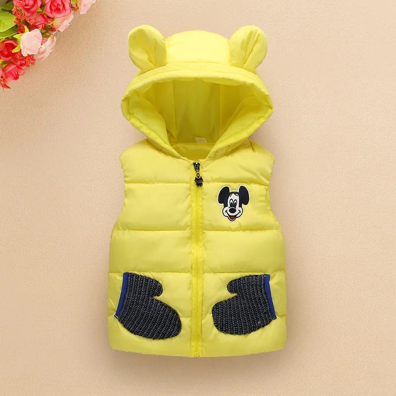 Микки Маус Для мальчиков и девочек Хлопковое пальто Детская Парки жилетка с