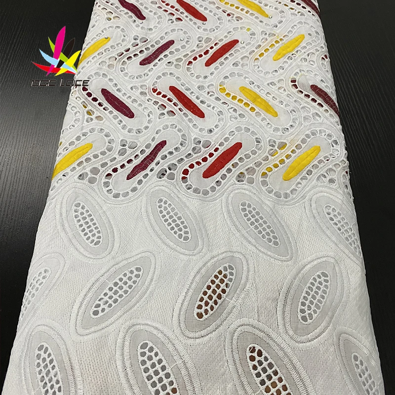 Африканский молочный шелк аппликация кружевной ткани шнур Швейцарский стиль