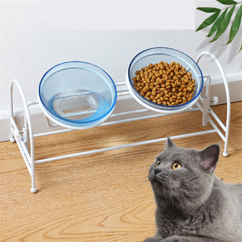 

Стеклянная миска для домашних животных, железная подставка для кормления и питья, для собак и кошек, кормушка для шейного позвоночника, аксе...