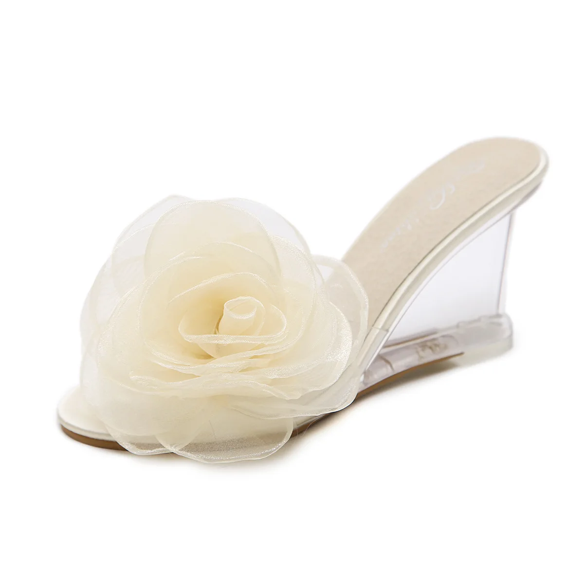 Женские прозрачные шлепанцы с кристаллами на высоком каблуке|Женские туфли| |