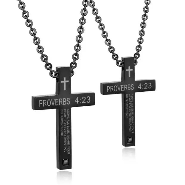 Ожерелье с крестом из нержавеющей стали для мужчин и женщин колье подвеской