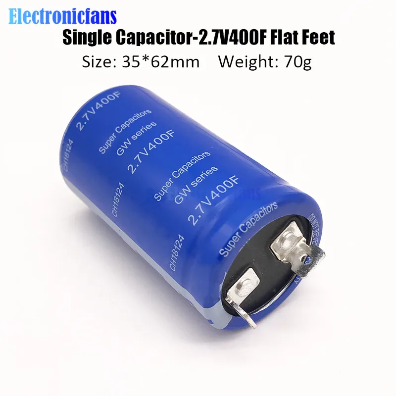 2 7 V 400F 35*62 мм супер фарад конденсатор одиночный 2.7v400f флаг ноги высокая частота