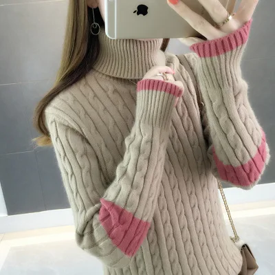 Женский плотный теплый свитер вязаные свитеры и пуловеры модные джемперы для