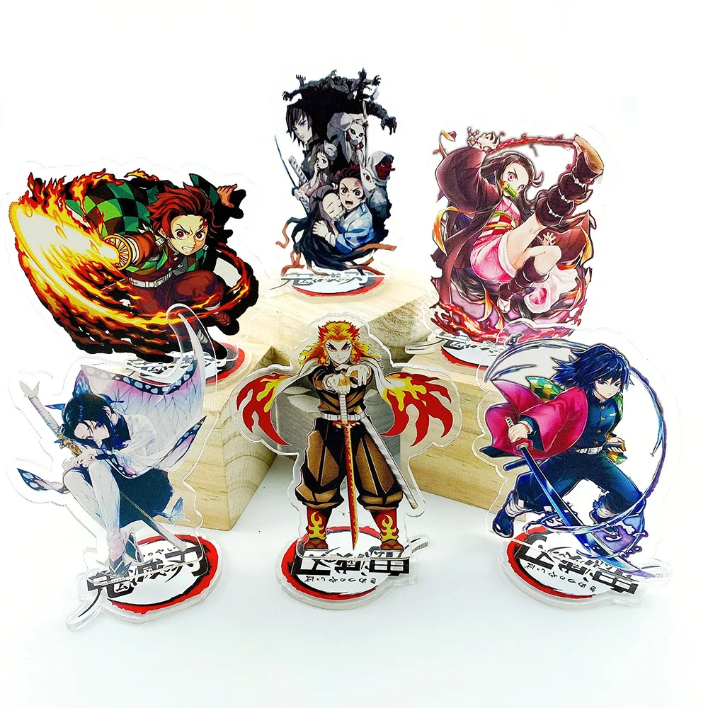 

Cartoon modelToy Demon Slayer Kimetsu no Yaiba Anime Acrylic Action Figure Toy Tanjirou Kamado Double Sided Model Action Doll