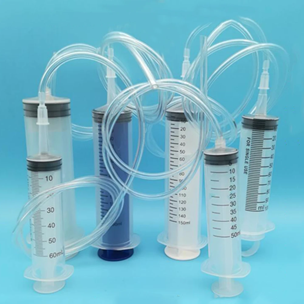 

Reusable Plastic Syringe Bubble Syringe Oil Syringe for Extracting Oil Agricultural E Fluid Brake Fluid with Hose 1m 50-150ml