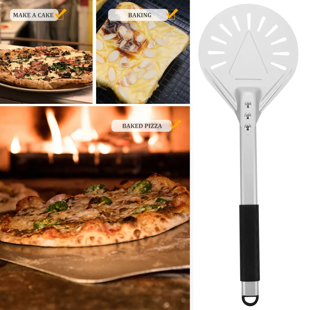 

7 inch Pizza Transfer Spatula Square Pizza Perforated Spatula with 36cm Handle