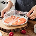 Многоразовые прочные крышки для хранения пищевых продуктов 100 шт., эластичные тарелки, полиэтиленовый пакет Saran для холодильника и кухни
