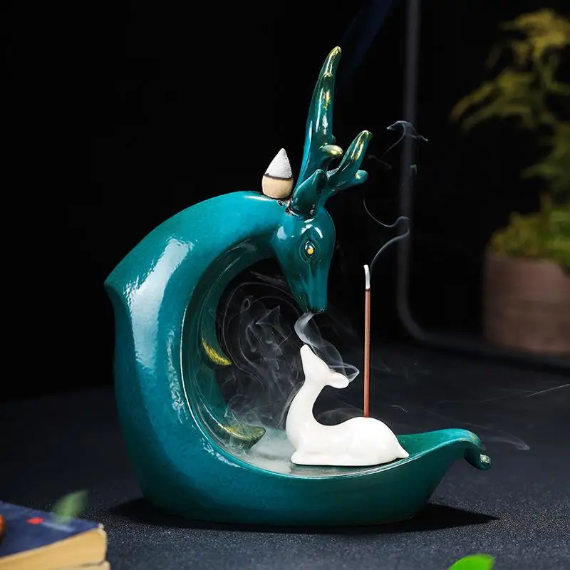 

Керамическая курильница для благовоний Zen Lucky, домашний декор для гостиной и кабинета, палочка для благовоний с конусными украшениями, 20 шт.