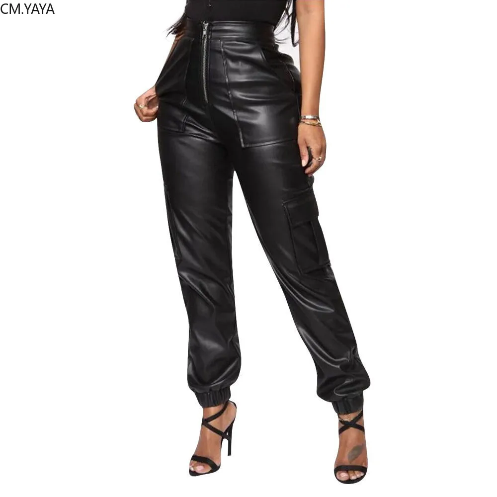 Новинка 2020 зимние женские брюки из искусственной кожи леггинсы с высокой талией