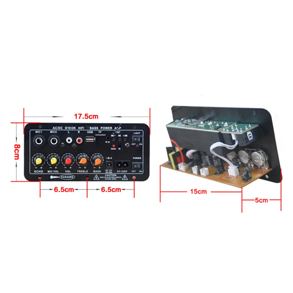 D10 12V 24V Subwoofer Digital Power Amplifier Board Wireless Audio Stereo Bluetooth-Compatible 5.0 Dual Microphone Karaoke Amp |