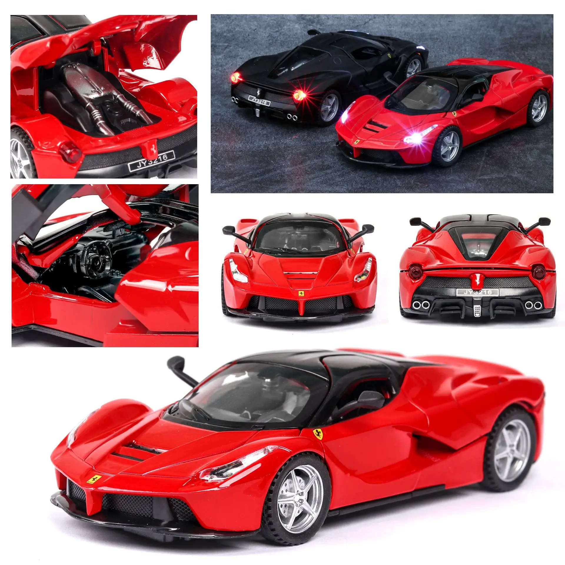 Race Car Model Rafael Can Open Doors Simulate Engine Sound Light Pull Back Return Force Boy Toy Limited Edition Collection | Игрушки и