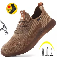 2022 spring and autumn mens steel toe puncture resistant lightweight and breathable work sefty shoes