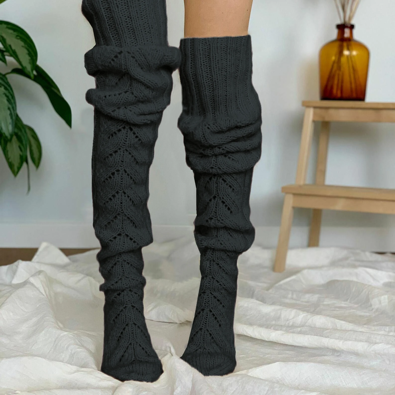2022 Stocking Autumn Winter Sexy Warm Thigh High Nylon Over Knee Students Girls Long Stockings Knitted Tights Women Medias