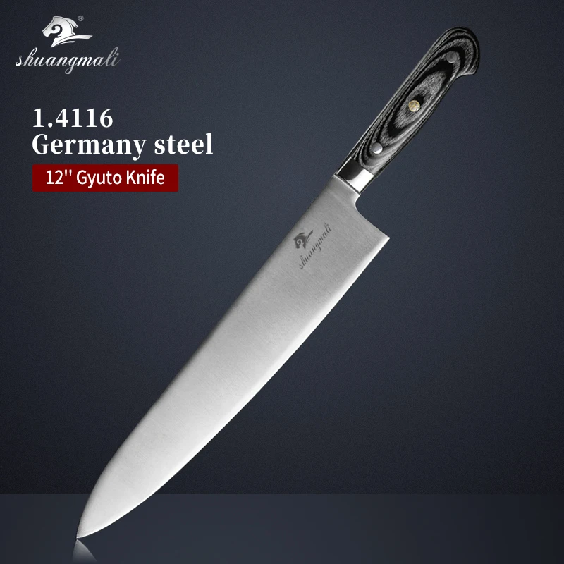 12 дюймов нож шеф повара Gyuto Кливер Германия 1 4116 нержавеющая сталь ножи утилита