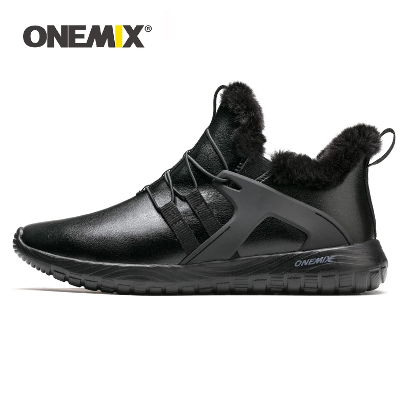 ONEMIX/зимняя спортивная обувь для мужчин; ботильоны; уличные кроссовки из мягкой водонепроницаемой кожи; теплые мужские зимние ботинки; прогулочная обувь
