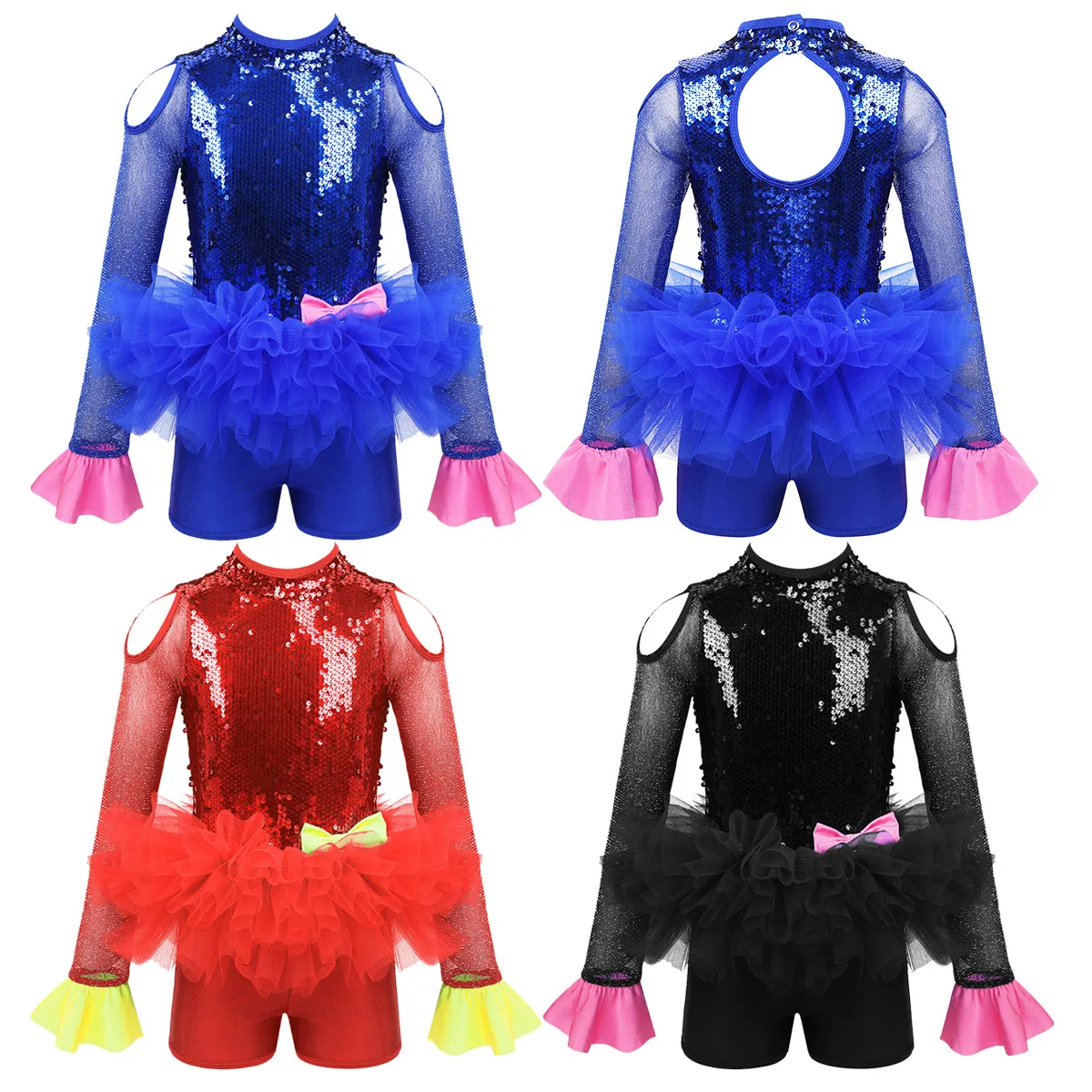 Детское блестящее фатиновое платье пачка с блестками для девочек балетный