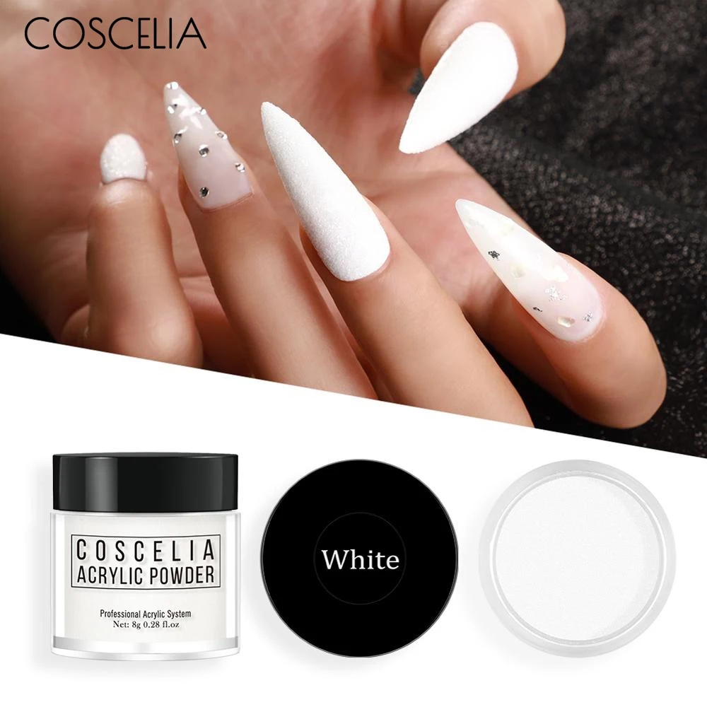 COSCELIA Прозрачный / Розовый Белый Цвет Ногтей Пудра Набор Блеск Сухой Хром Маникюр