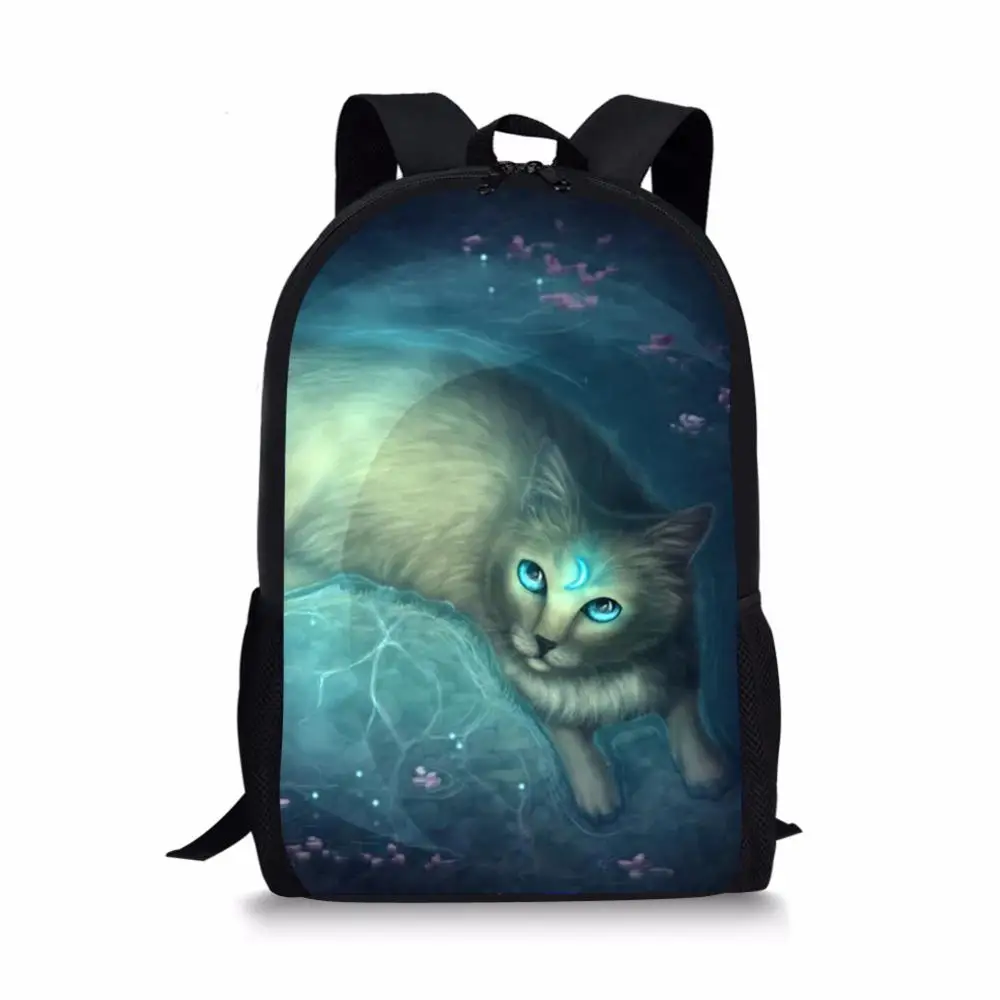 Школьный рюкзак Blue Moon Cat для мальчиков и девочек подростков милый с животными