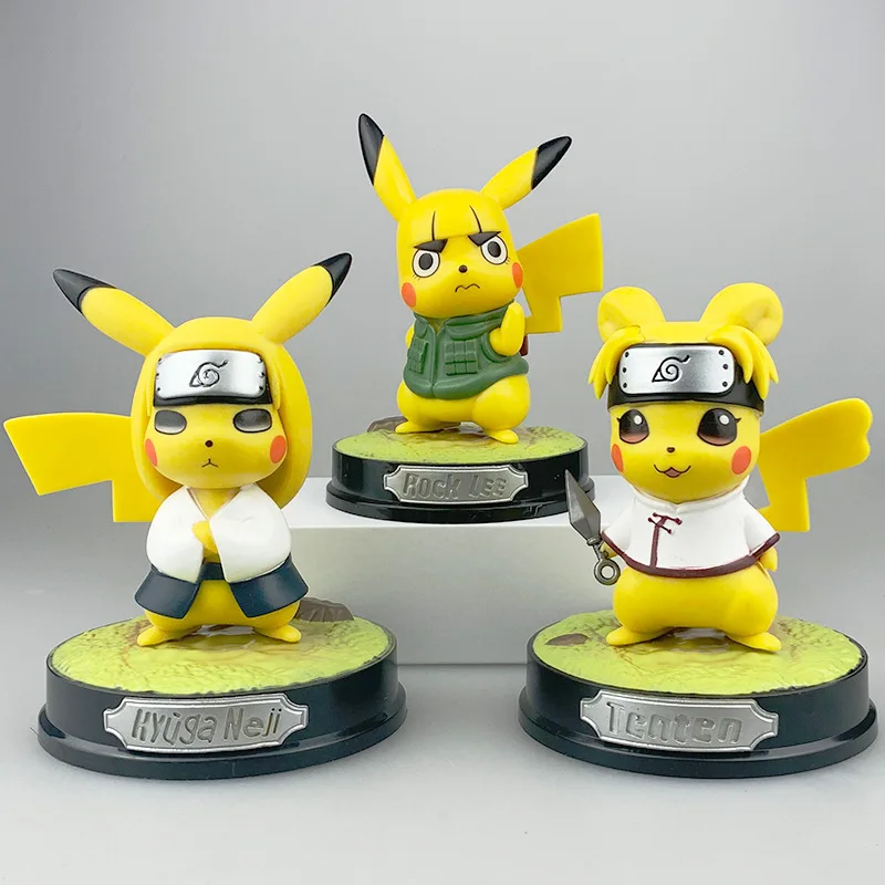 TAKARA TOMY Pokemon pikachu cos Hyuga Neji Rock Lee модель фигурки автомобиля Украшение Детские игрушки