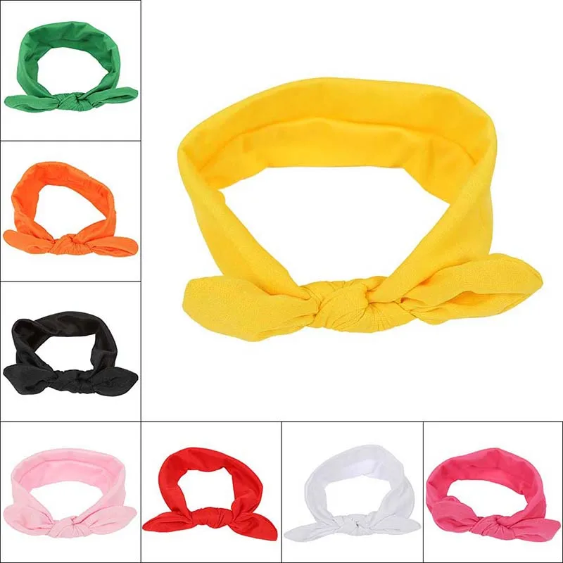 8 шт./лот Повязка на голову для новорожденных Летняя однотонная повязка маленьких