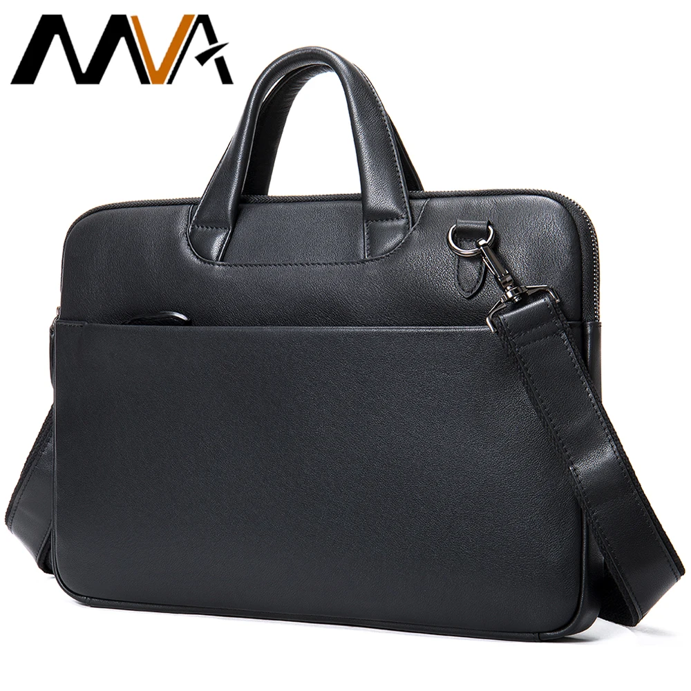 

MVA Men Briefcases Genuine Leather Shoulder Bags Black Handbags Business Bag Men for Document Male Briefcases Leather Laptop Bag