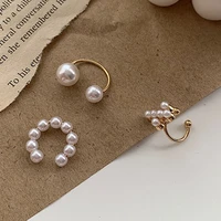 2020 new simple pearl ear cuff cross clip earring piercing womens clip beautiful jewelry