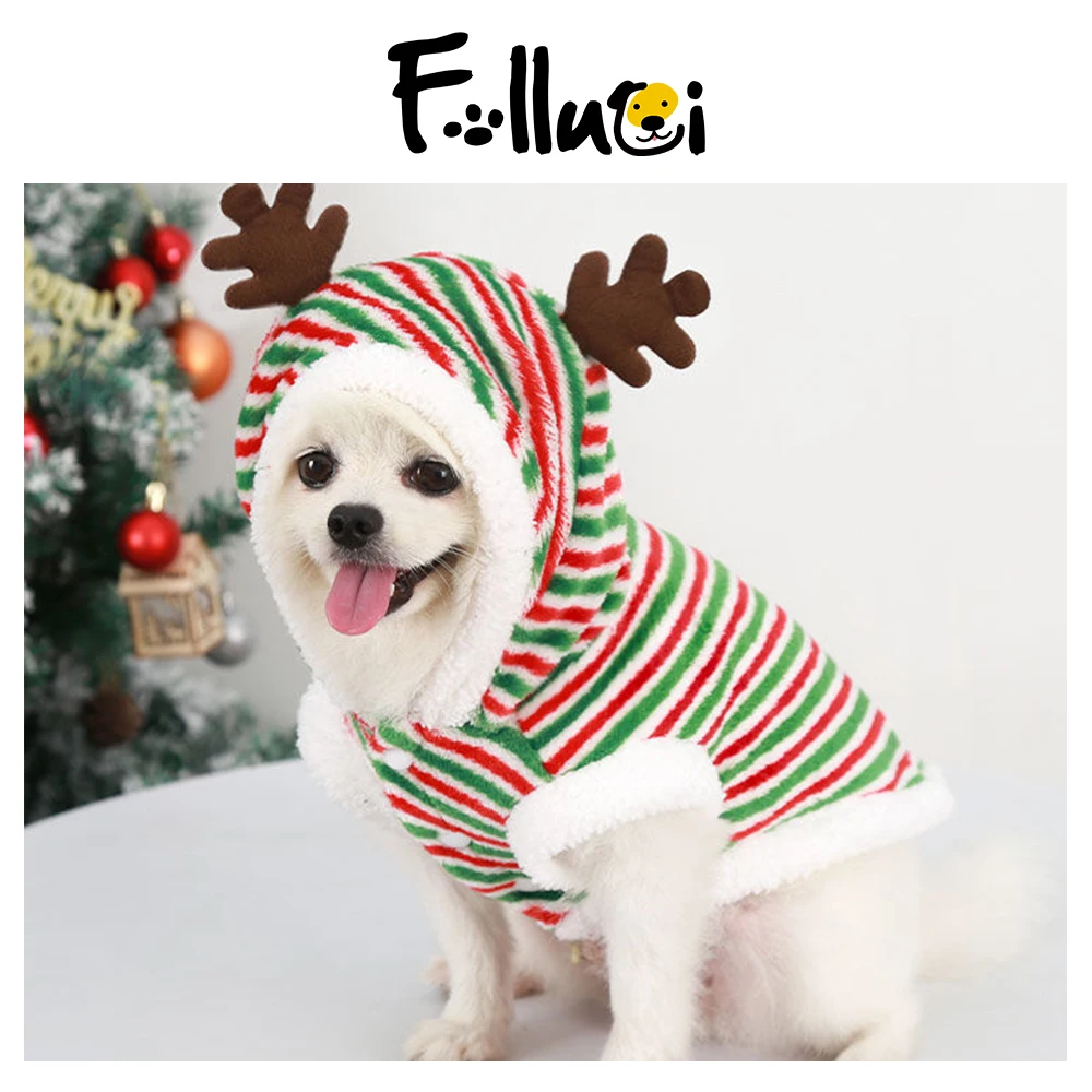 

Christmas Dog Costume Winter Pet Clothes Outfit Xmas Garment Hoodies Poodle Bichon Pomeranian Schnauzer Coat XS-2XL
