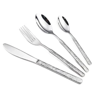 creative 4pcs stone grain western tableware 304 stainless steel cutlery spoon set european spoon coffee spoon steak knife