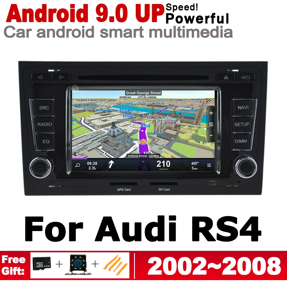 Автомобильный мультимедийный DVD проигрыватель Android 2 DIN GPS для Audi A4 RS4 8E 2002 2003 2004 2005