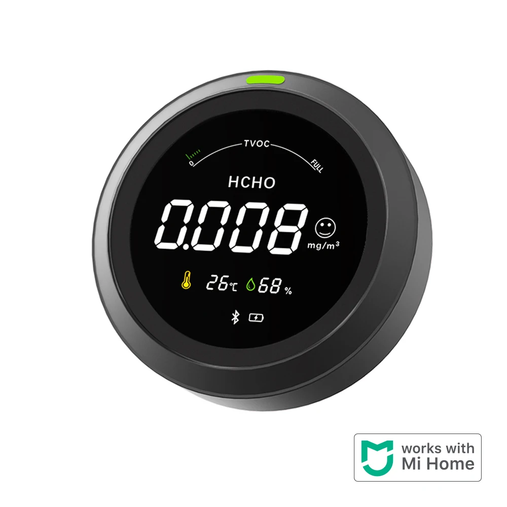 

FABISENSE Mi home Air quality Monitor Formaldehyde Detector Bluetooth HCHO TVOC Hygrometer Sensor With Lanyard Vehicle Mount 3M