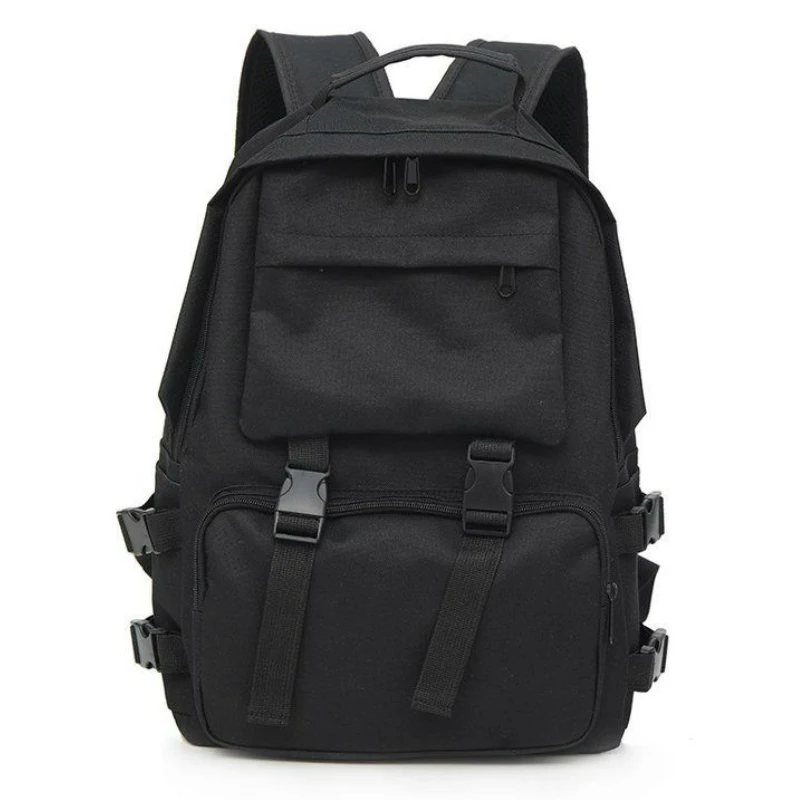 

Backpacks Preppy Students Backpack Large Capacity Button Travel Bag Solid Simple Harajuku Chic Fashion Retro Unisex High Street
