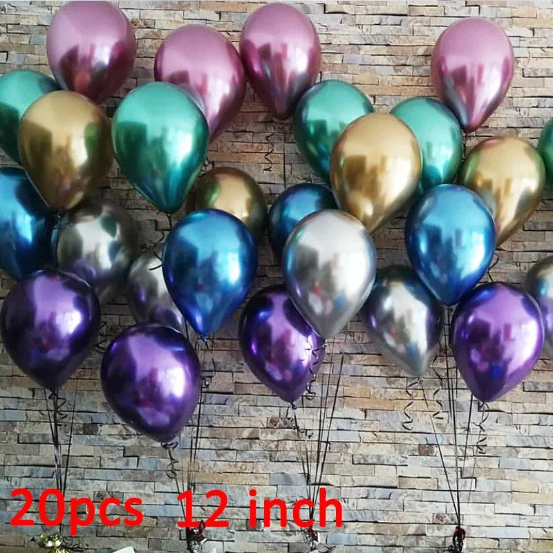 Multicolor Metallic 20 шт конфетти латексные воздушные шары веселые рождественские украшения для домашнего стола на открытом воздухе счастливые Новогодние украшения дерево - Цвет: Multicolor Metallic