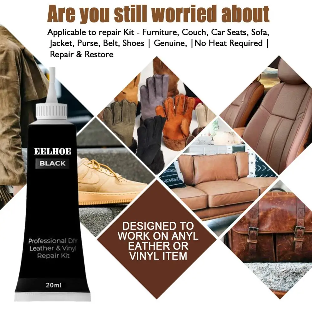 Гель крем для ремонта кожи нетоксичный 20 мл жидкая кожа очиститель сумка салона